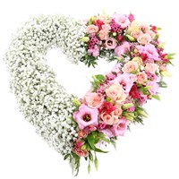 With Sympathy Flowers - Textured Loose Heart