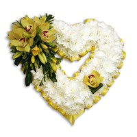With Sympathy Flowers - Chrysanthemum Based Open Heart