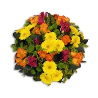 With Sympathy Flowers - Orange And Yellow Posy Pad